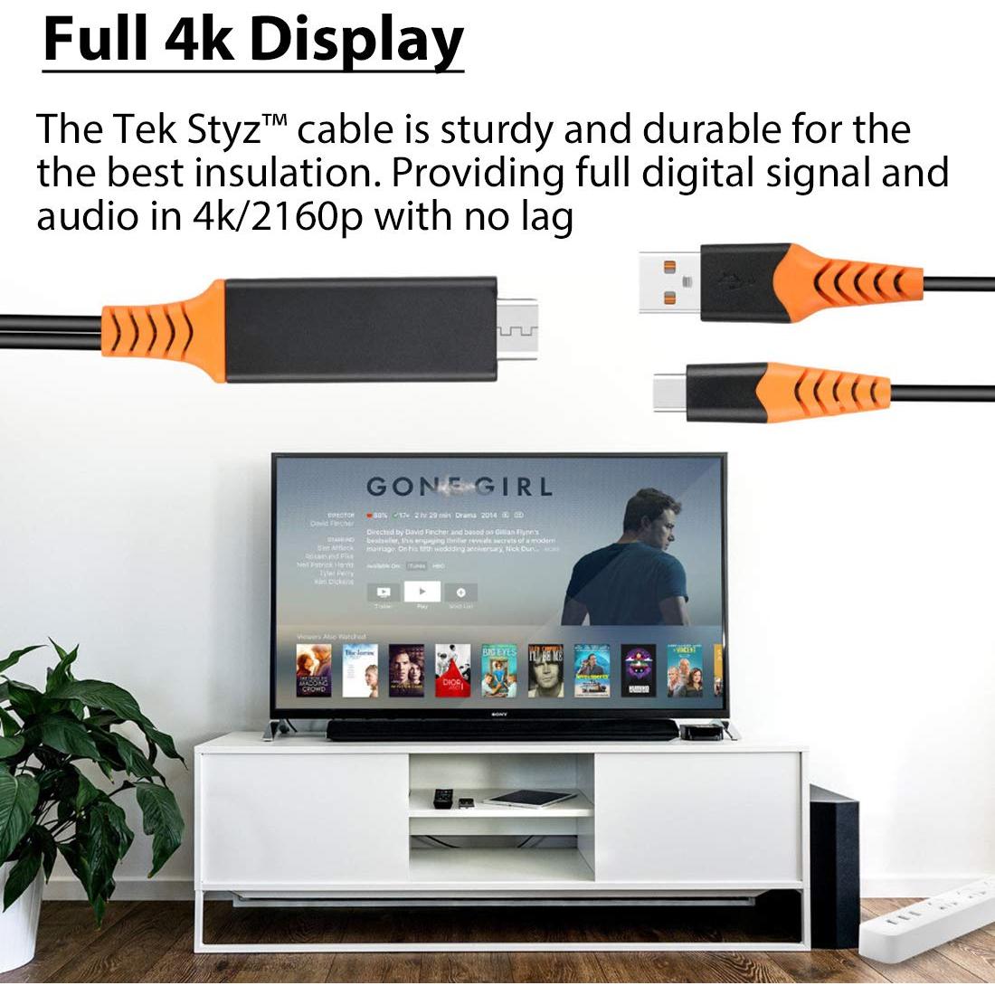 Cable HDMI USB-C 8K/4K Tek Styz 1.8M para Samsung Galaxy Book