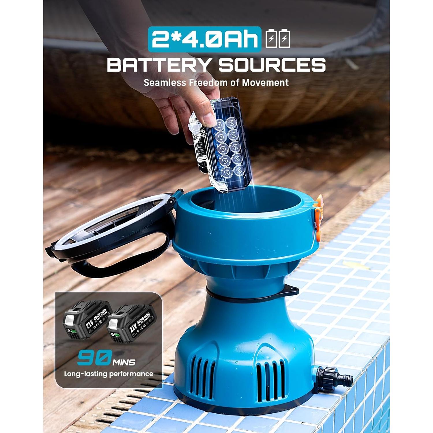 Bomba de Agua Flotante SEESII 720GPH 2 Baterías 4000mAh