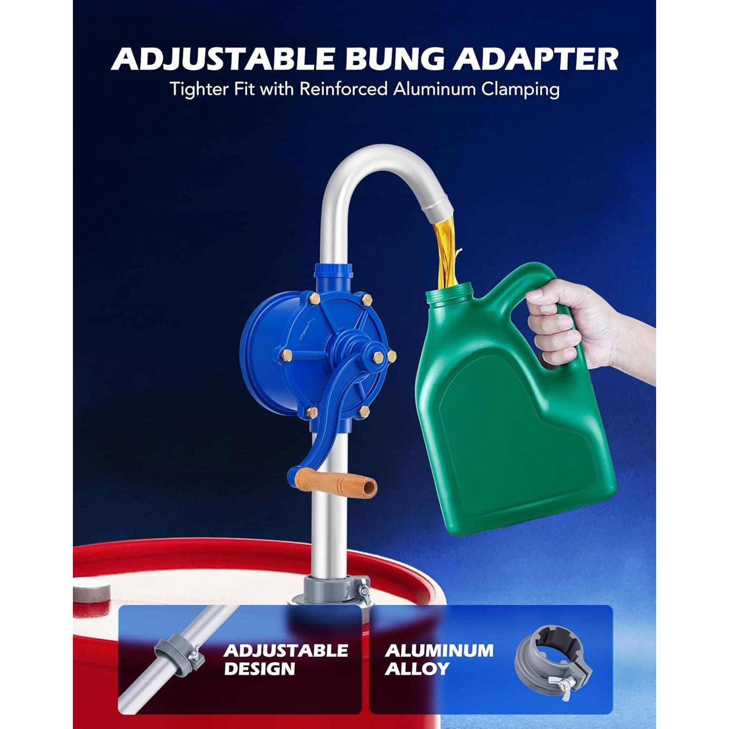 Bomba de tambor manual Orion Motor Tech 55 galones aceite diésel