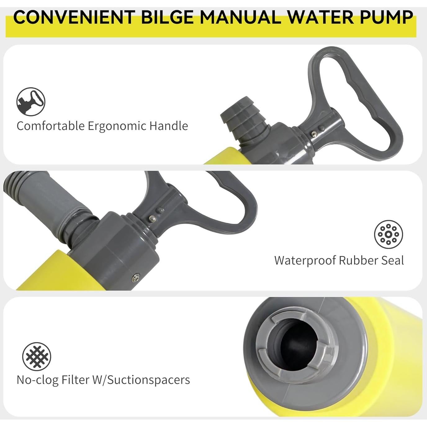 Bomba de Achique Manual HIKULA Amarilla 43cm para Kayak