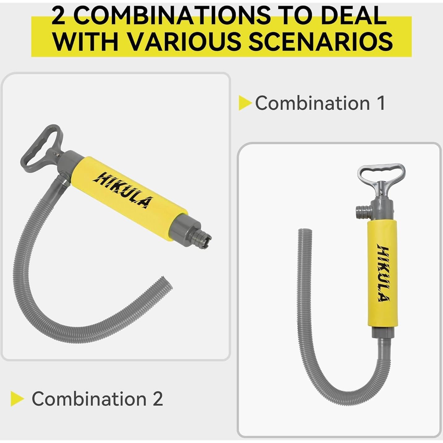 Bomba de Achique Manual HIKULA Amarilla 43cm para Kayak