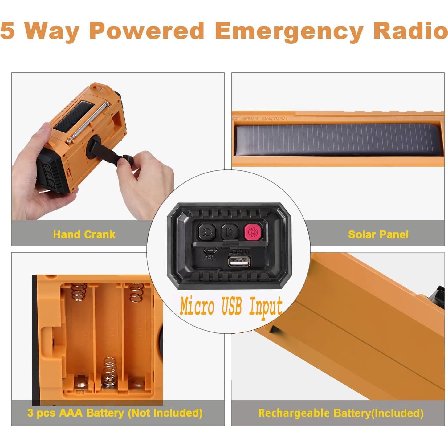 Linterna de Camping y Radio de Emergencia Mesqool 6000mAh
