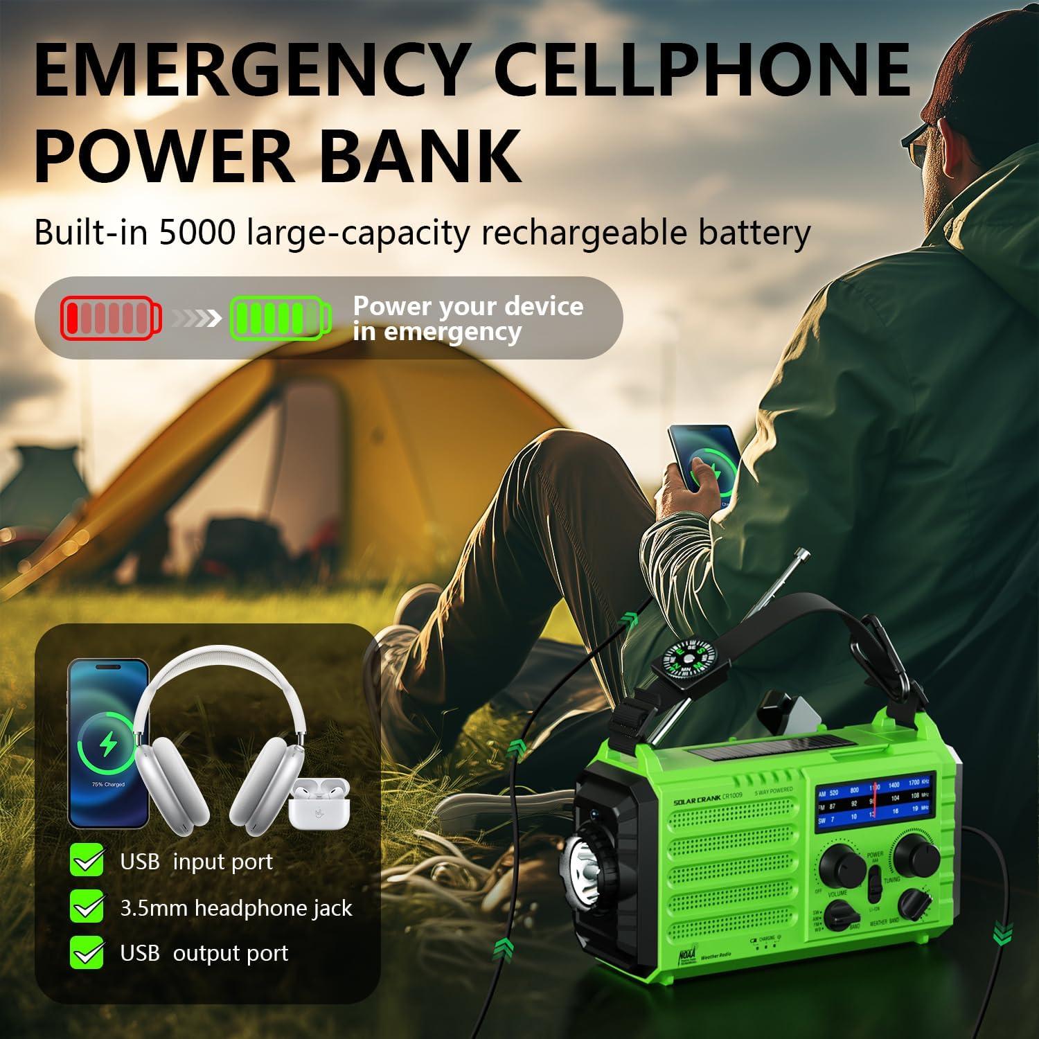 Radio Meteorológica de Emergencia PPLEE CR1009 5000mAh Solar