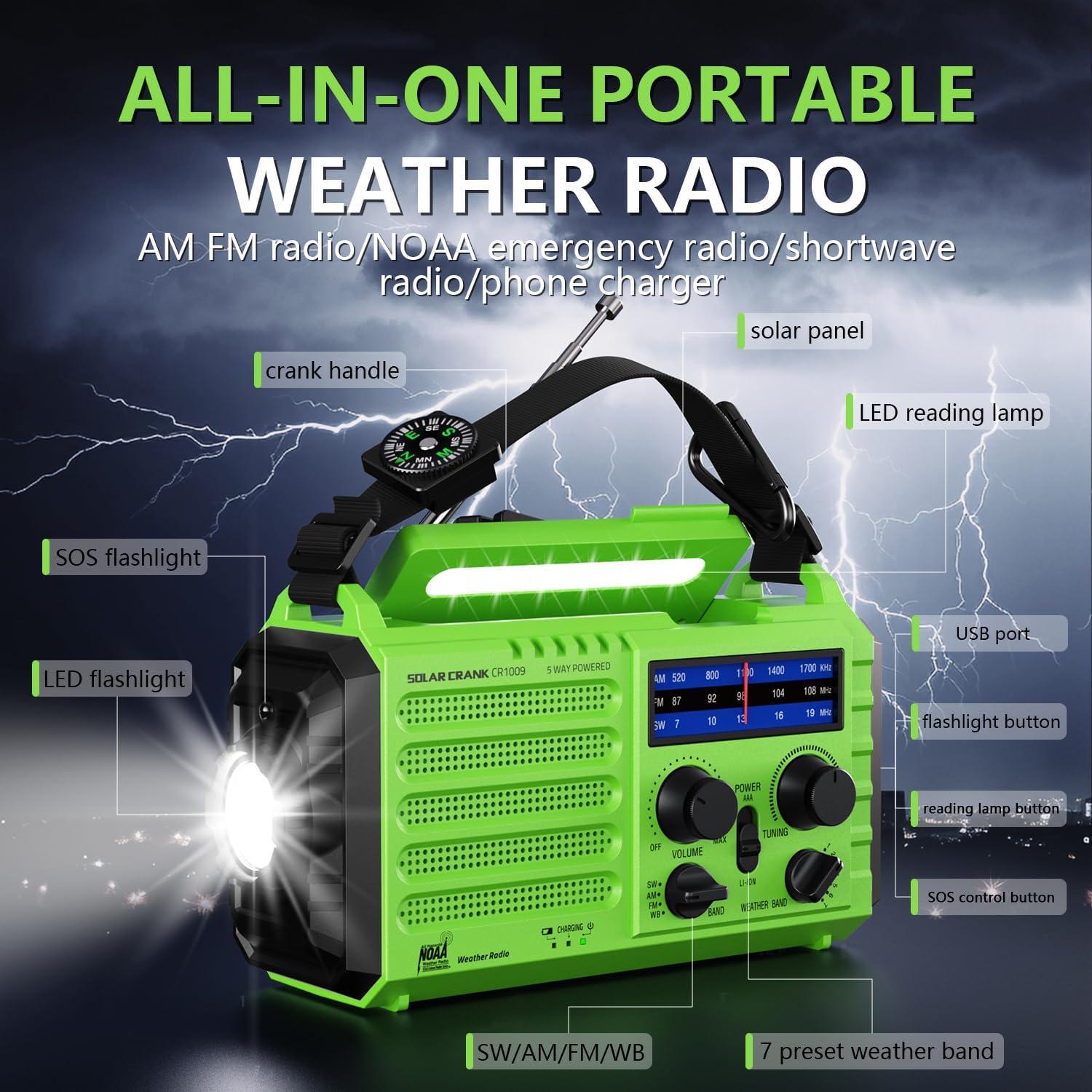 Radio Meteorológica de Emergencia PPLEE CR1009 5000mAh Solar