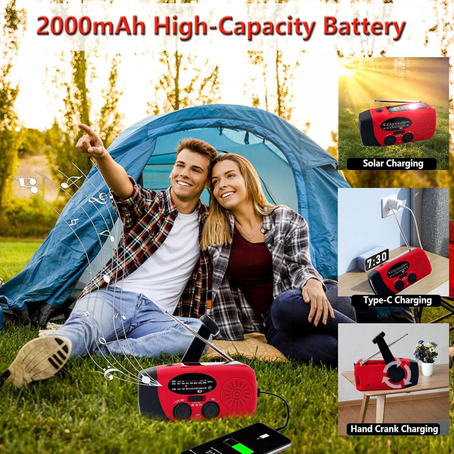 Radio de Emergencia LOOFHIEN con Linterna LED y Alarma SOS