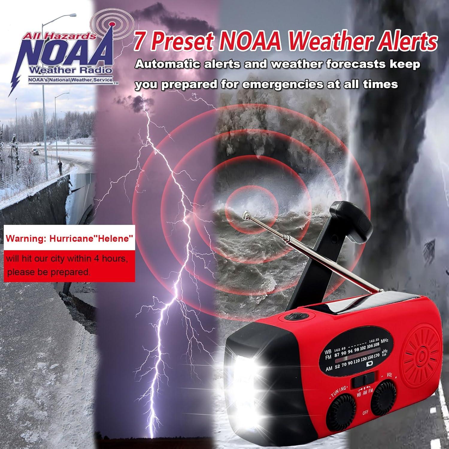 Radio de Emergencia LOOFHIEN con Linterna LED y Alarma SOS