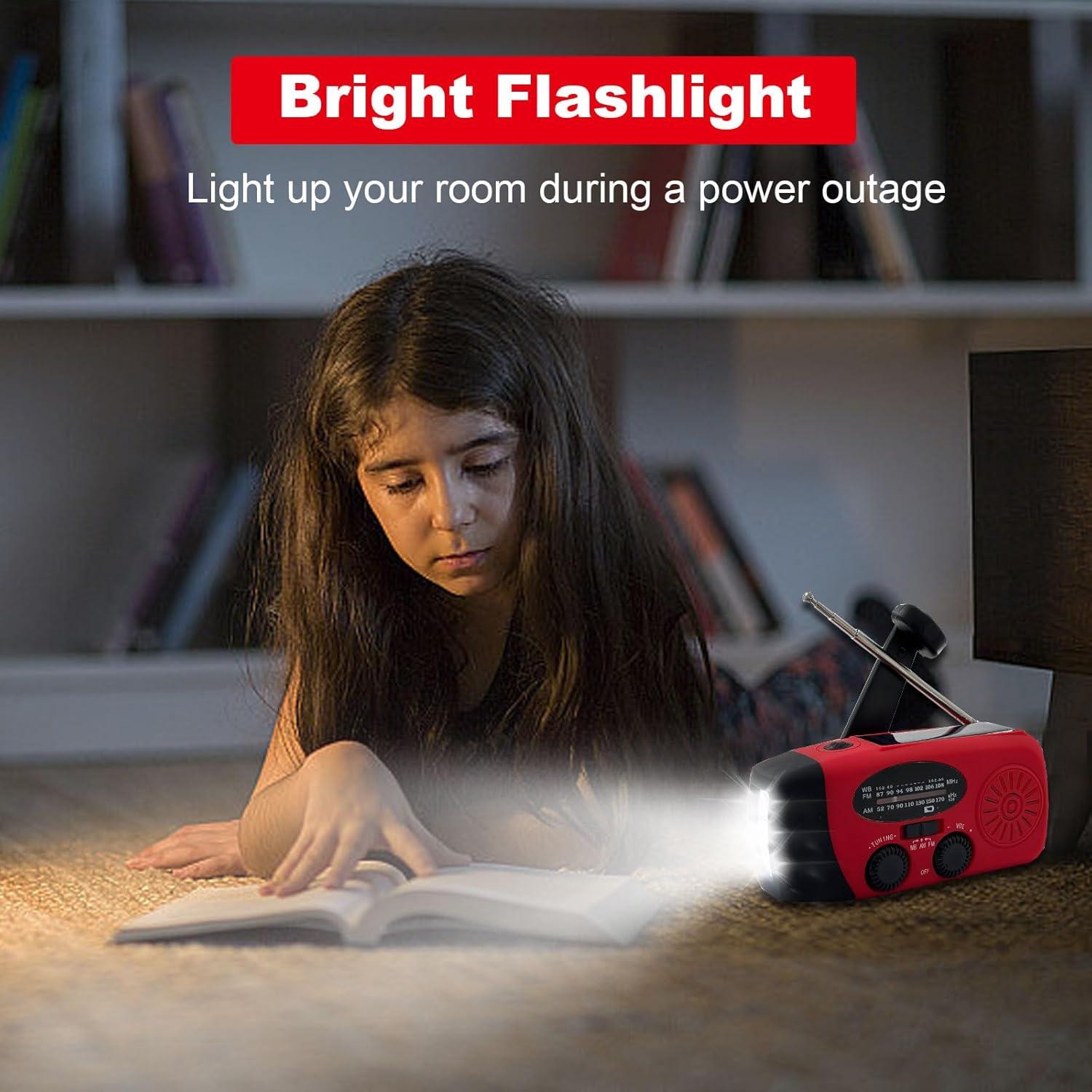 Radio de Emergencia LOOFHIEN con Linterna LED y Alarma SOS