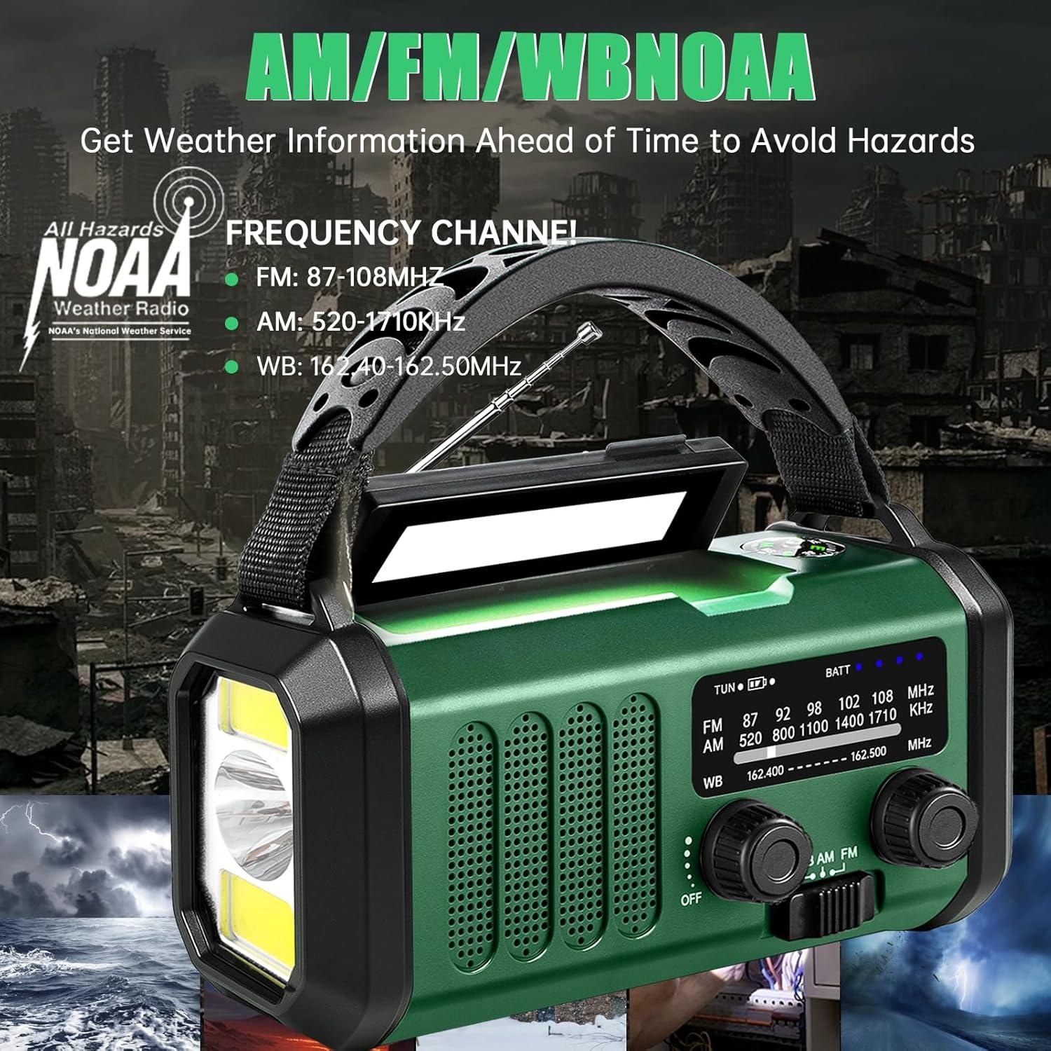 Radio Meteorológica de Emergencia Juvihuxy 20000mAh Verde