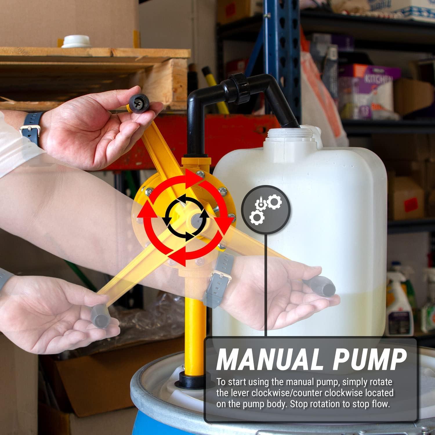 Bomba Manual Rotativa TERA PUMP 20012 para Barriles 55 Galones