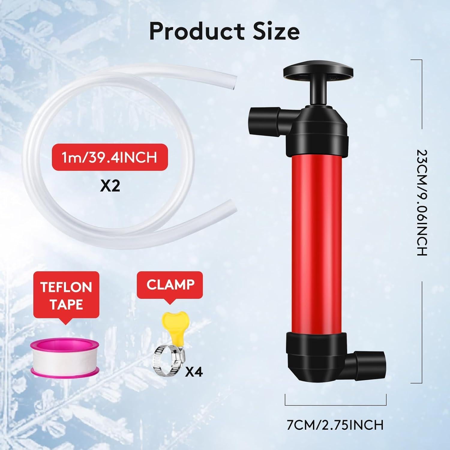 Kit de Bomba de Mano para Anticongelante SOUNDVALUE - 2 Mangueras 1m