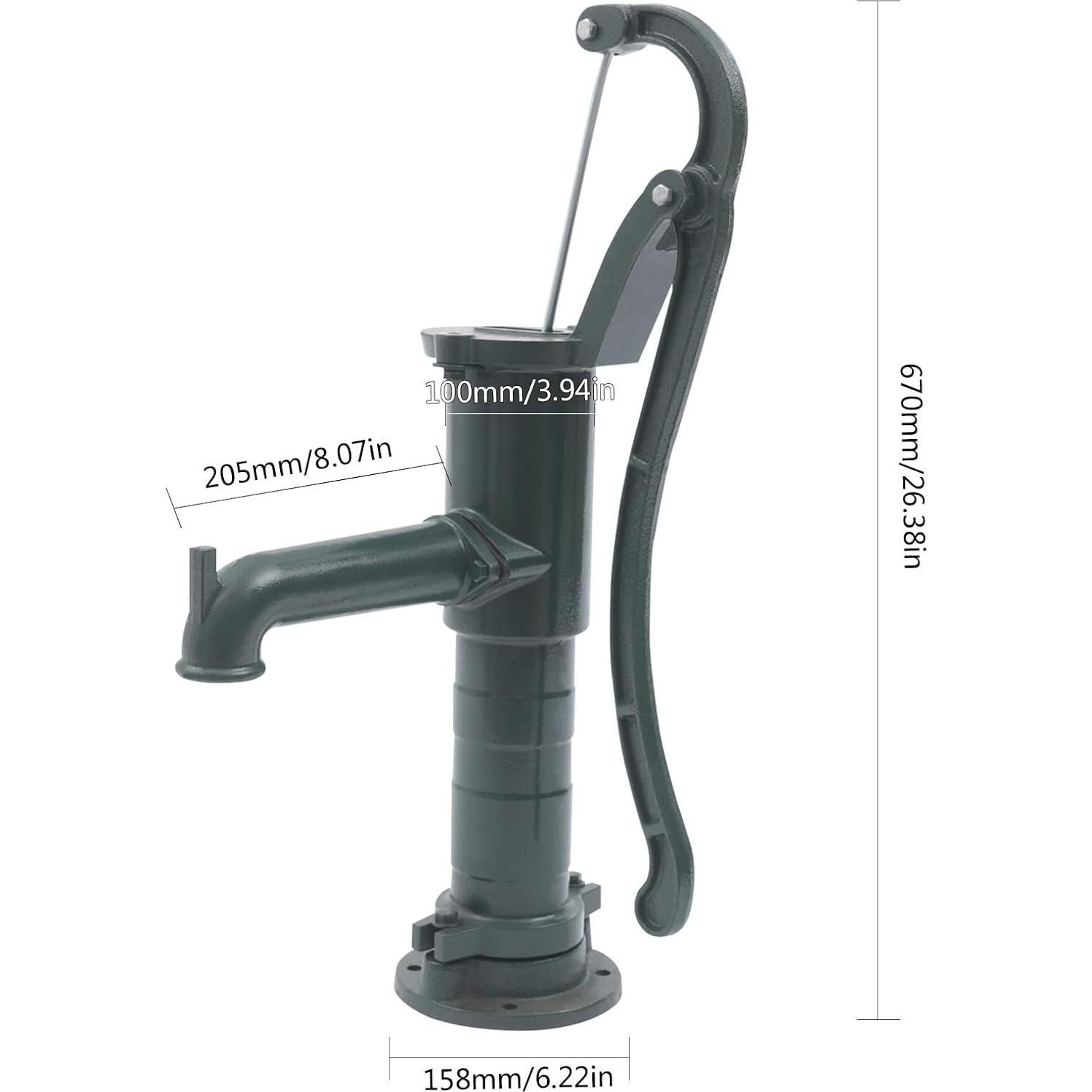 Bomba de Pitcher Manual Lemoeyes de Hierro Fundido Verde 67cm