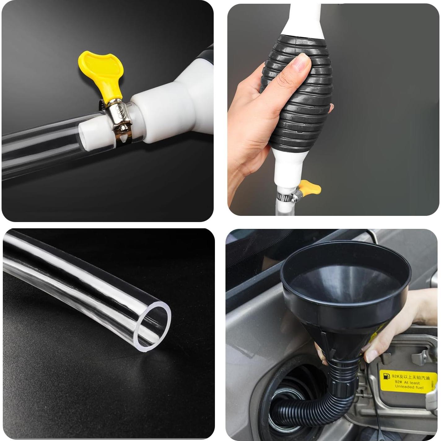 Bomba de Sifón Manual JJMNKMN 1m para Gasolina y Agua