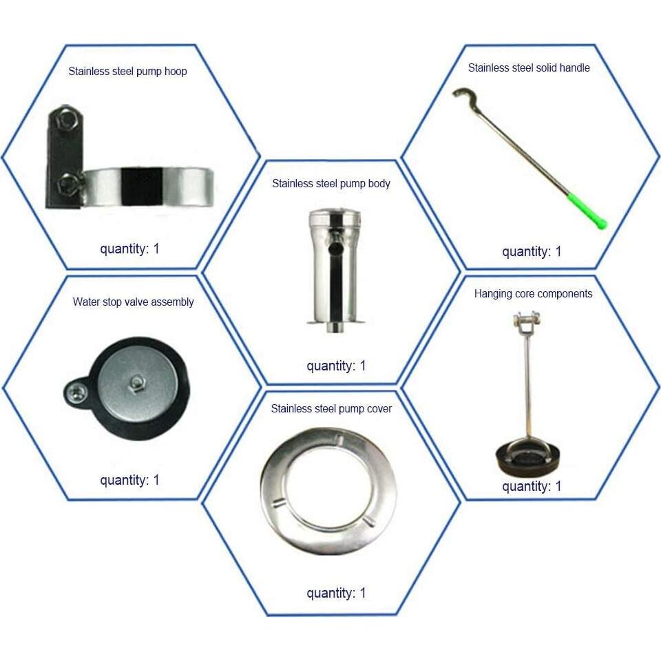Bomba de Pozo Manual Acero Inoxidable 10m Succión Jardín