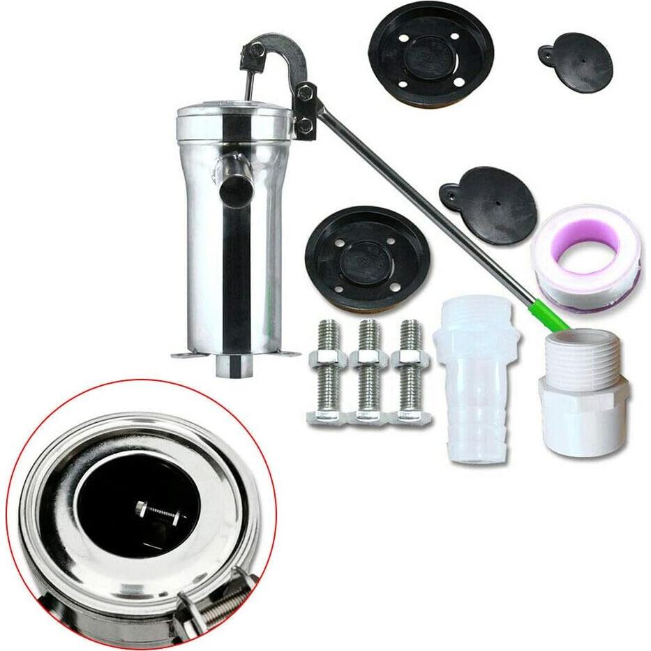 Bomba de Pozo Manual Acero Inoxidable 10m Succión Jardín