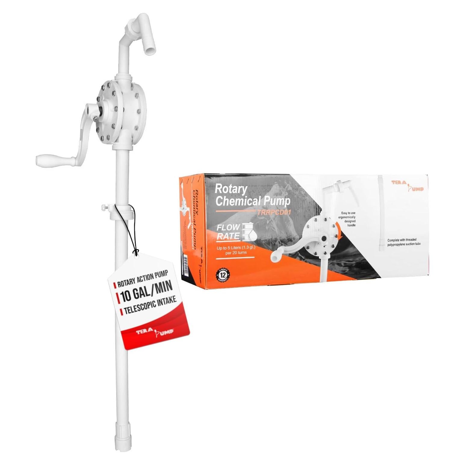 Bomba Química Manual TERA PUMP 10 GPM para Barriles 15-55 Gal