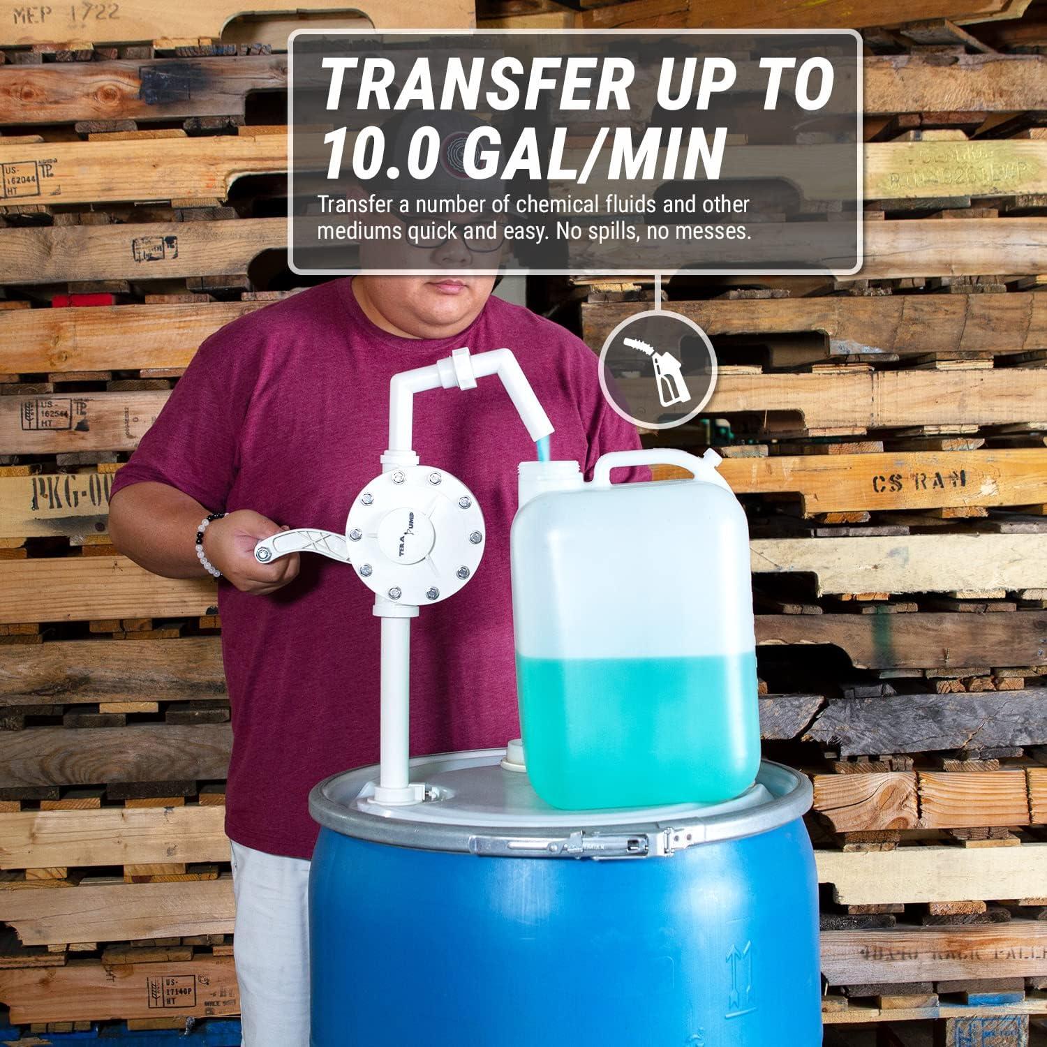 Bomba Química Manual TERA PUMP 10 GPM para Barriles 15-55 Gal