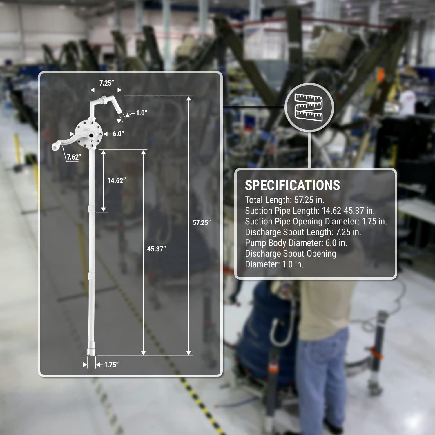 Bomba Química Manual TERA PUMP 10 GPM para Barriles 15-55 Gal
