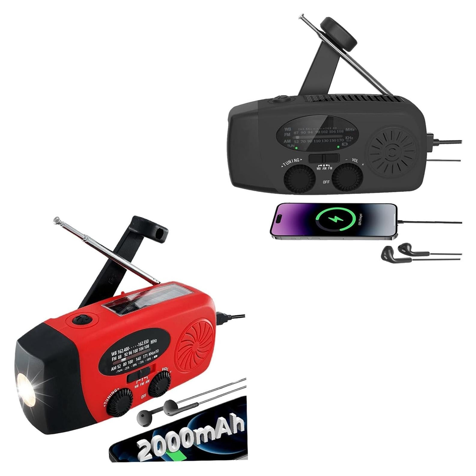 Radio Meteorológica de Emergencia Solar con Cargador 2000mAh