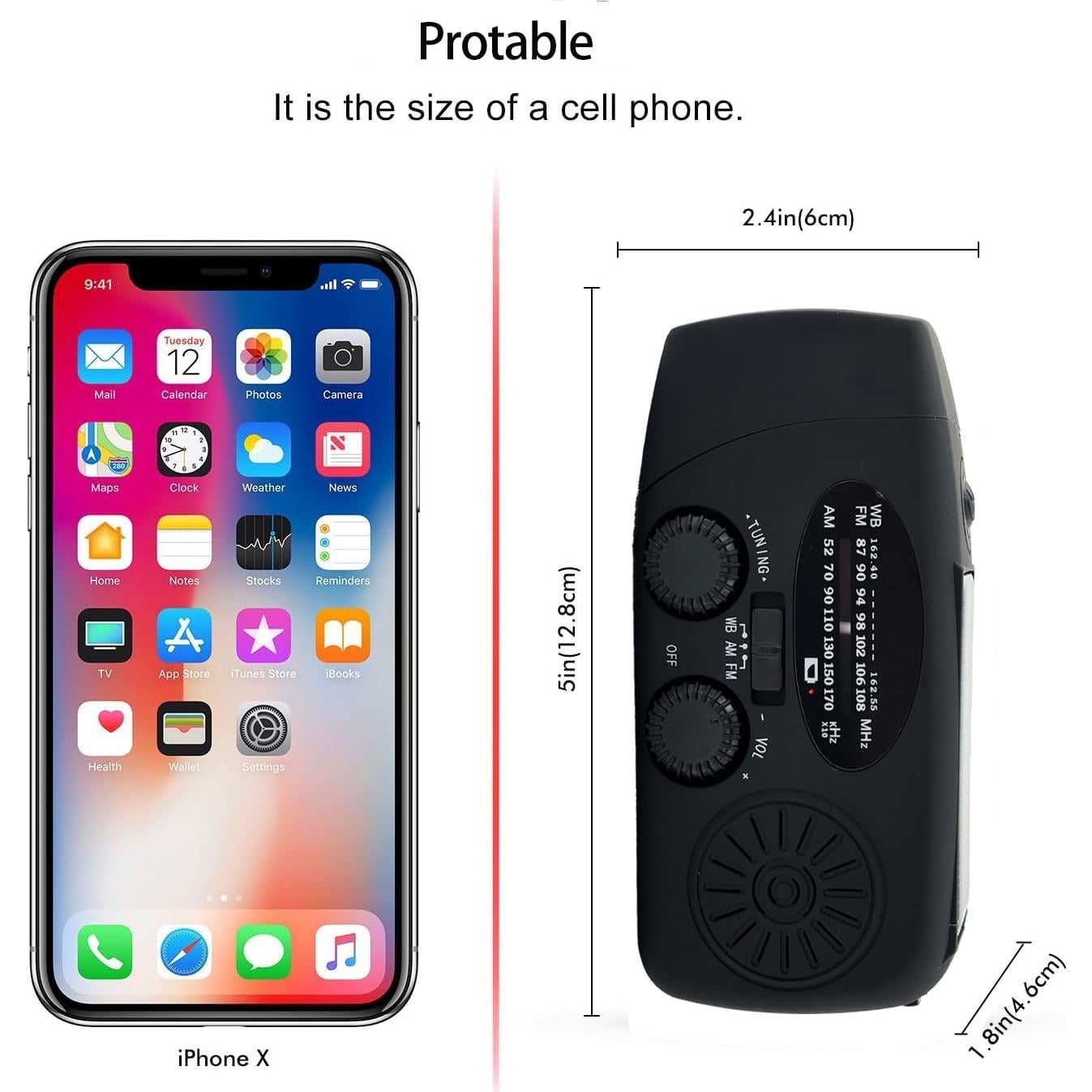 Radio Meteorológica de Emergencia Solar con Cargador 2000mAh