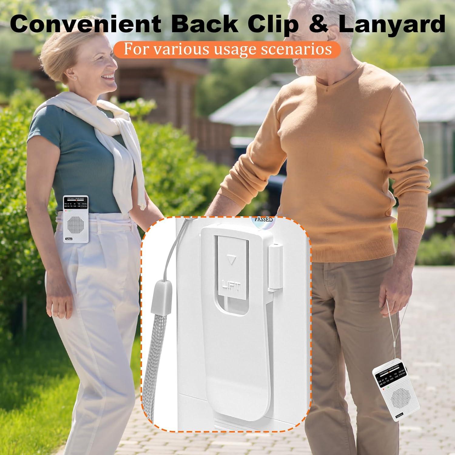 Radio Portátil TRELC T-08 AM FM Mini con Auriculares Blanco