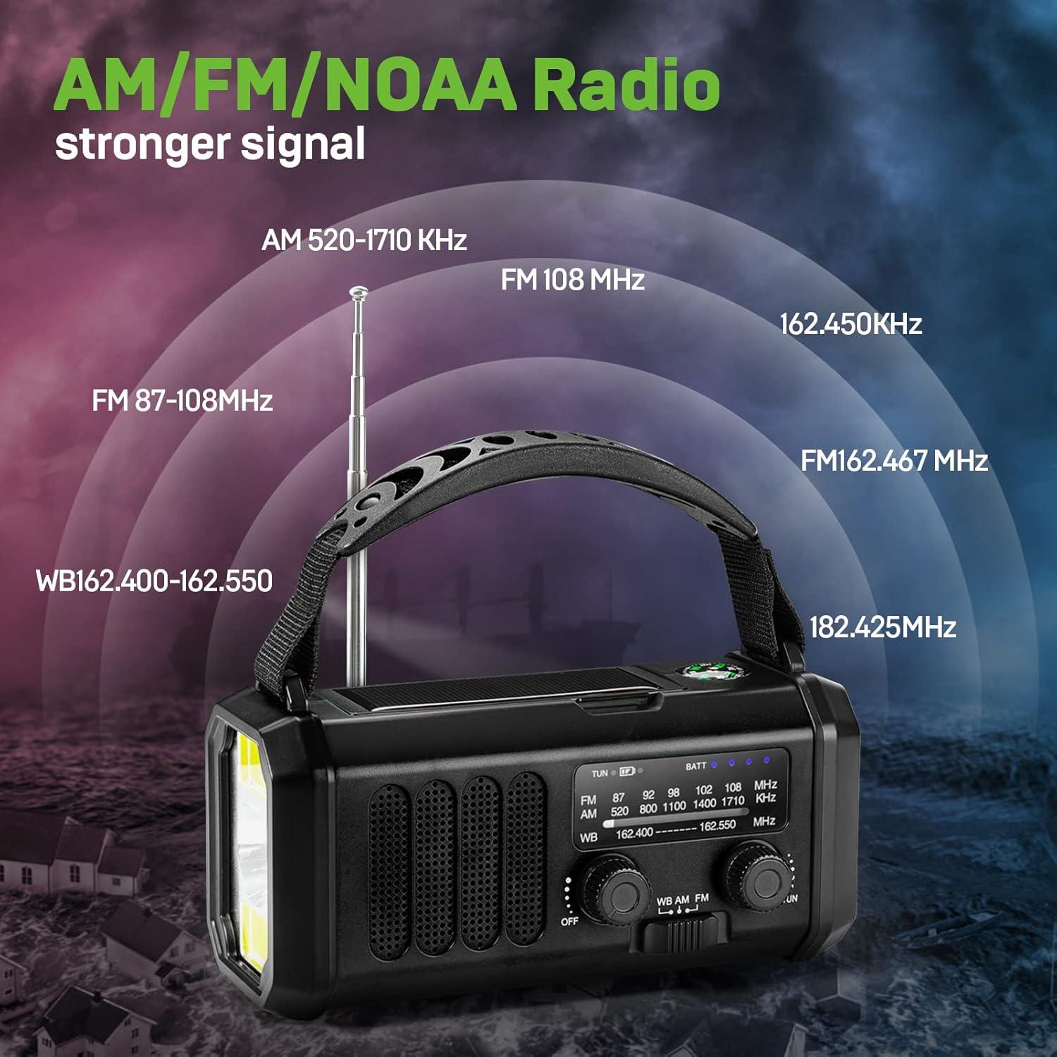 Radio de Emergencia Leaton 10000mAh con Linterna y SOS