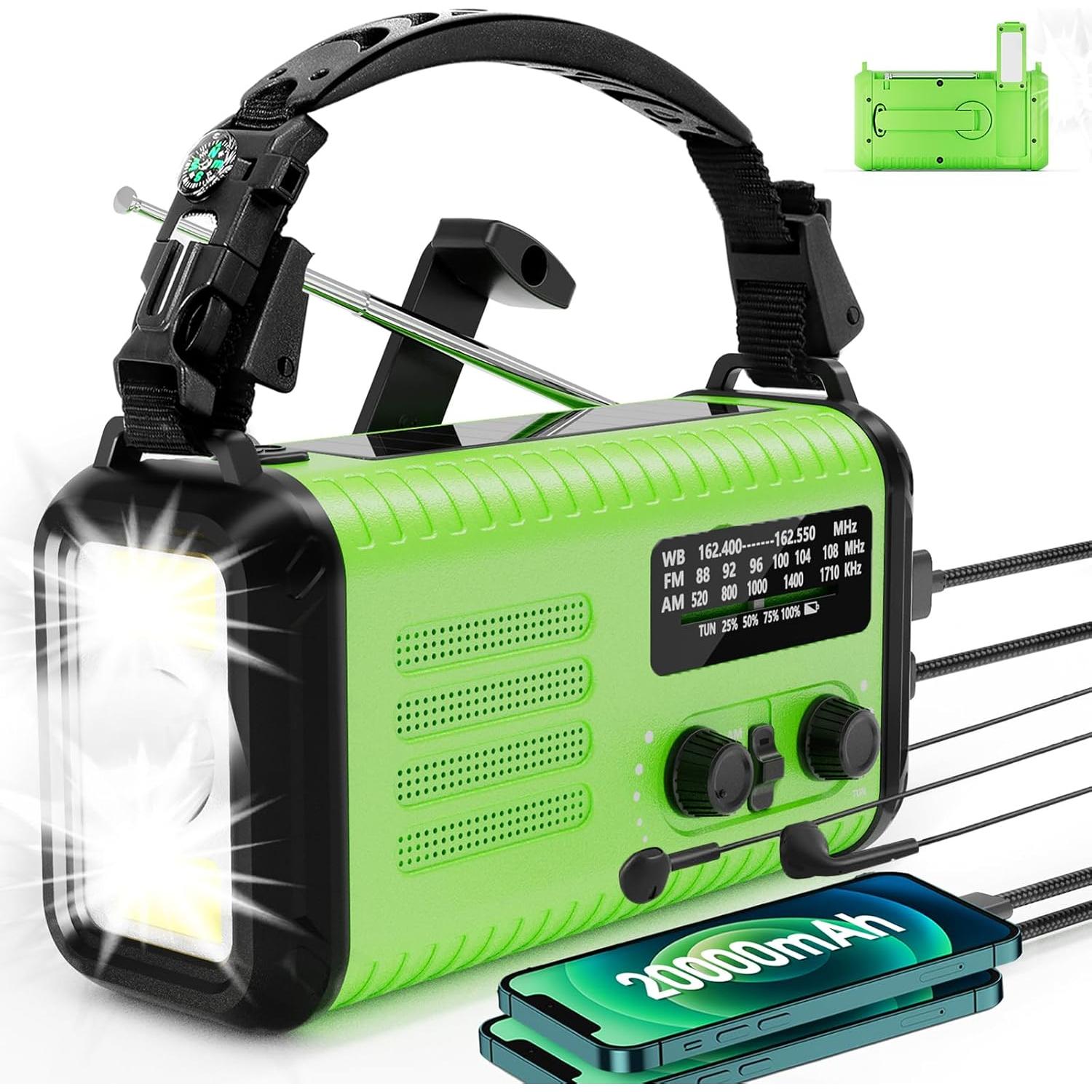Radio de Emergencia Rckskaya 20000mAh AM/FM NOAA con Linterna