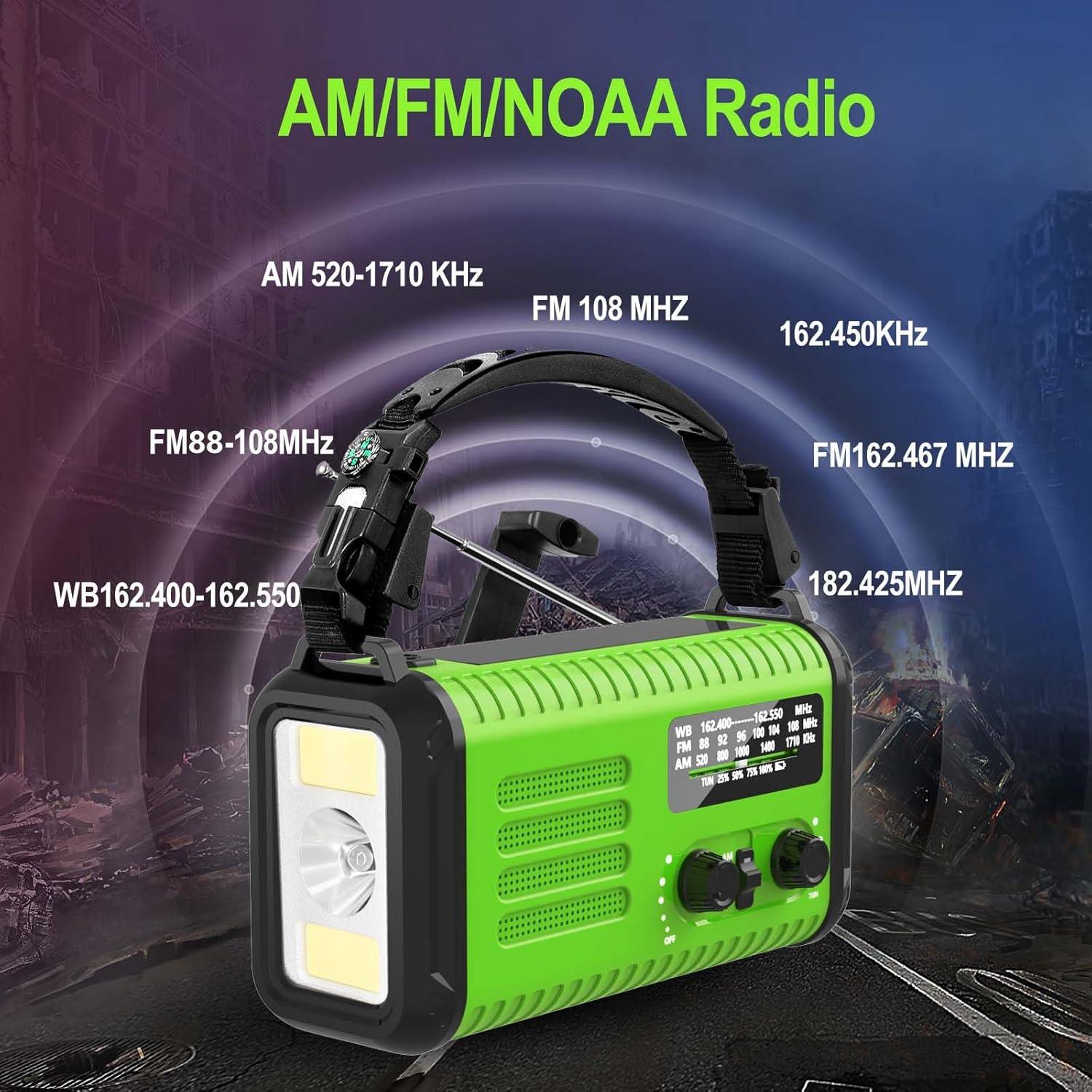 Radio de Emergencia Rckskaya 20000mAh AM/FM NOAA con Linterna