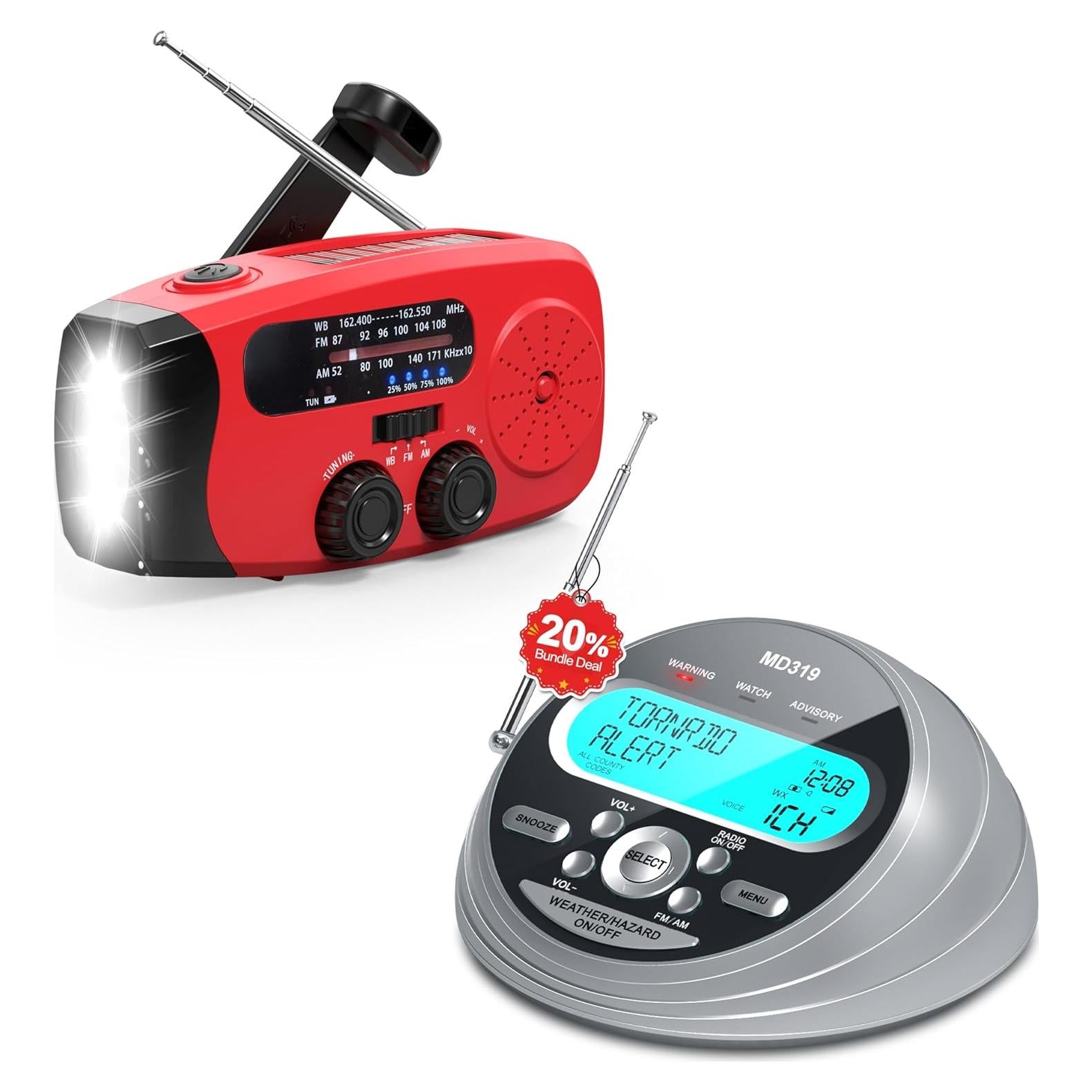 Radio de Emergencia Portátil Emgykit con Manivela y Alerta NOAA