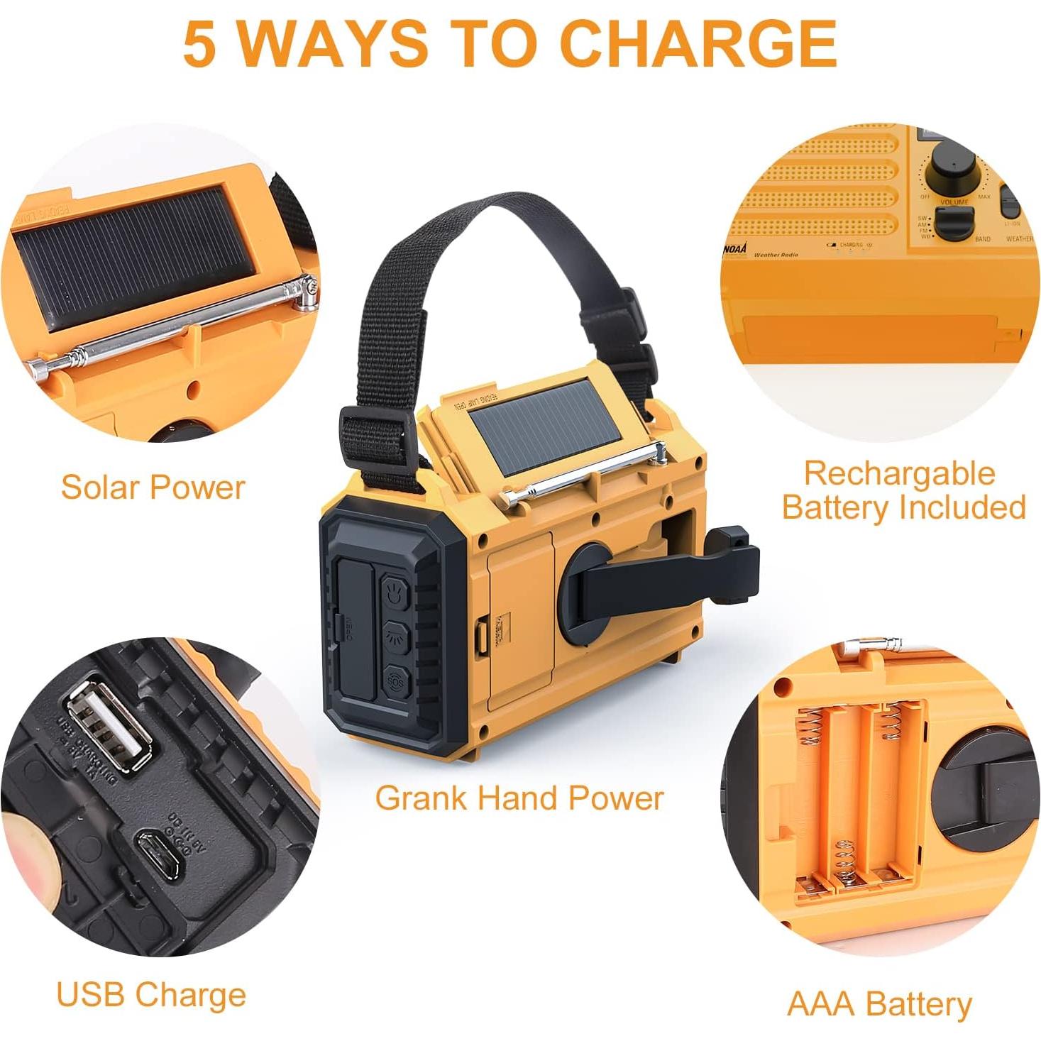 Radio Meteorológica Raynic con Manivela y Solar 5000mAh