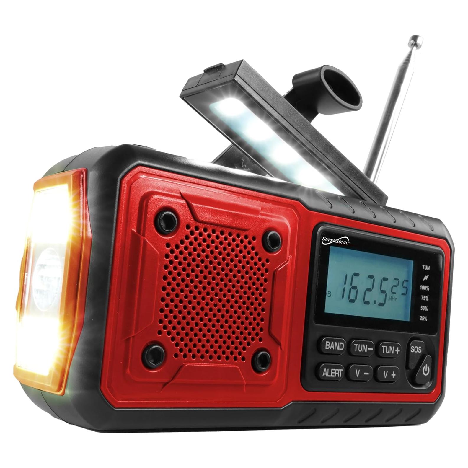 Radio de Emergencia Supersonic SC-1078ERN con Linterna y Alarma SOS