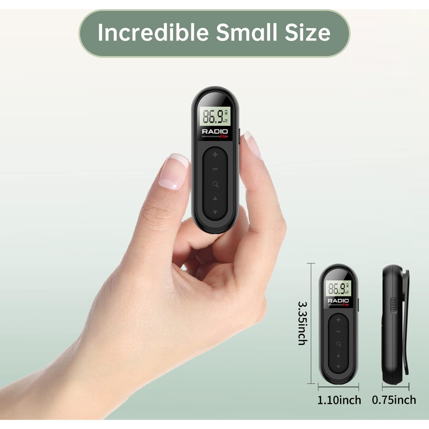 Radio FM Portátil Recargable Moliao MI03 con Clip - Negro