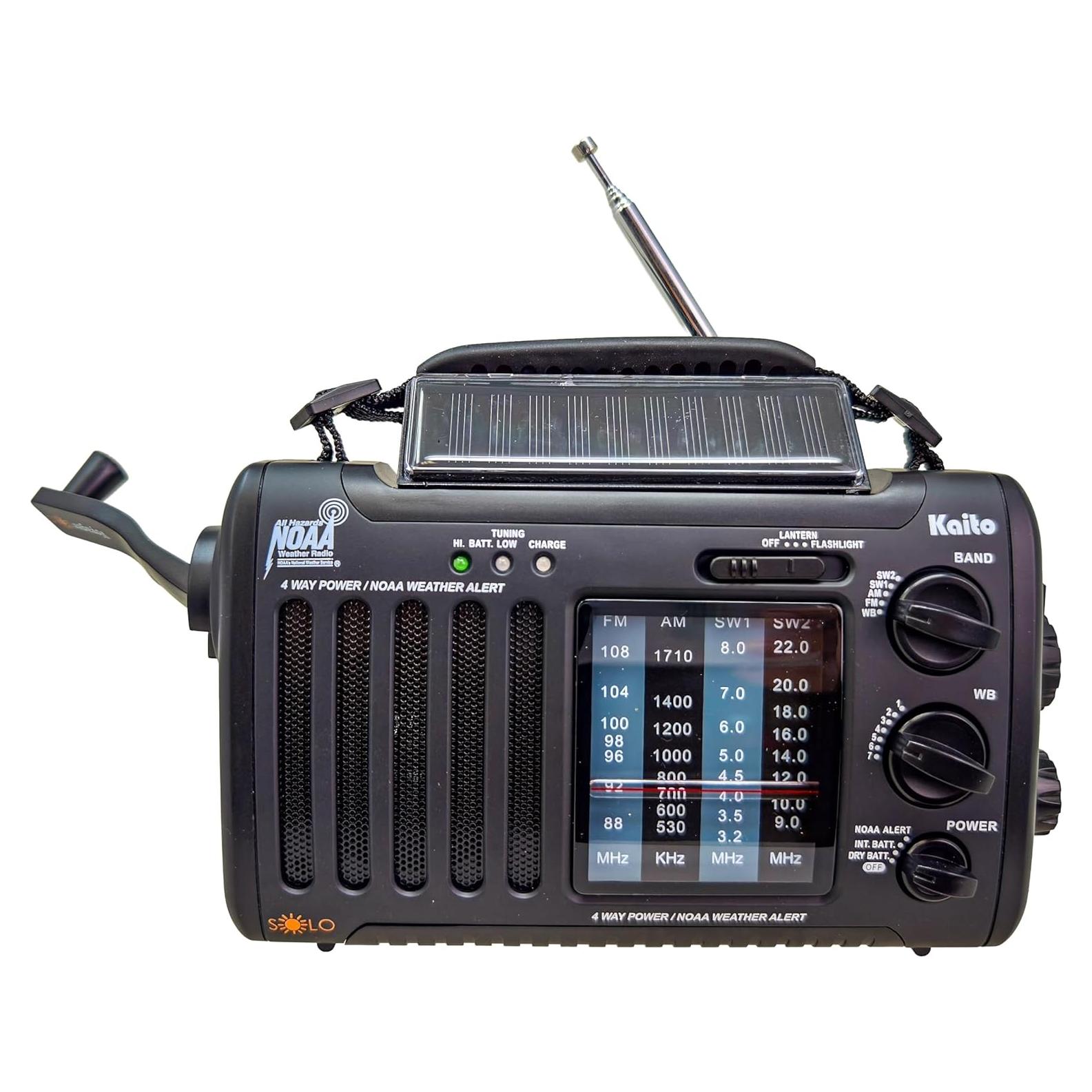 Radio de Emergencia Kaito Voyager Solo AM FM NOAA con Linterna