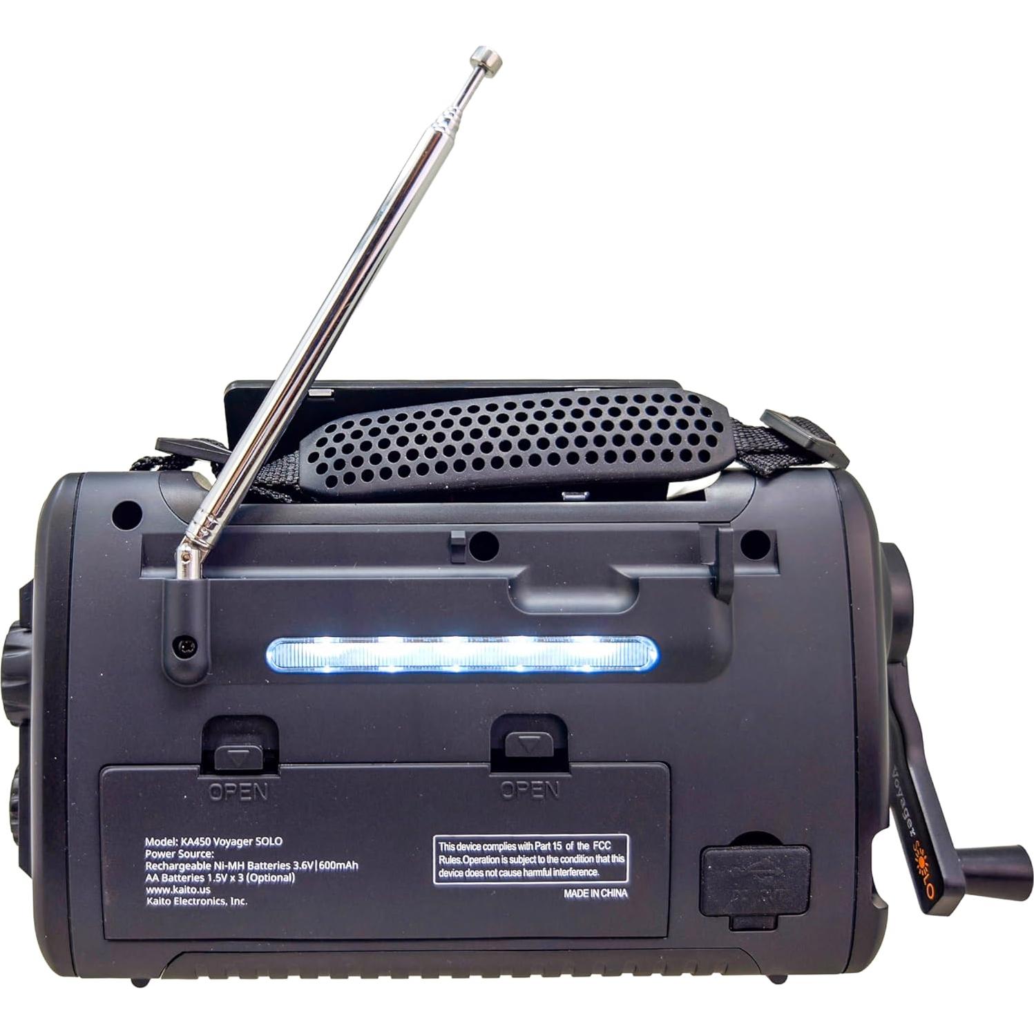 Radio de Emergencia Kaito Voyager Solo AM FM NOAA con Linterna