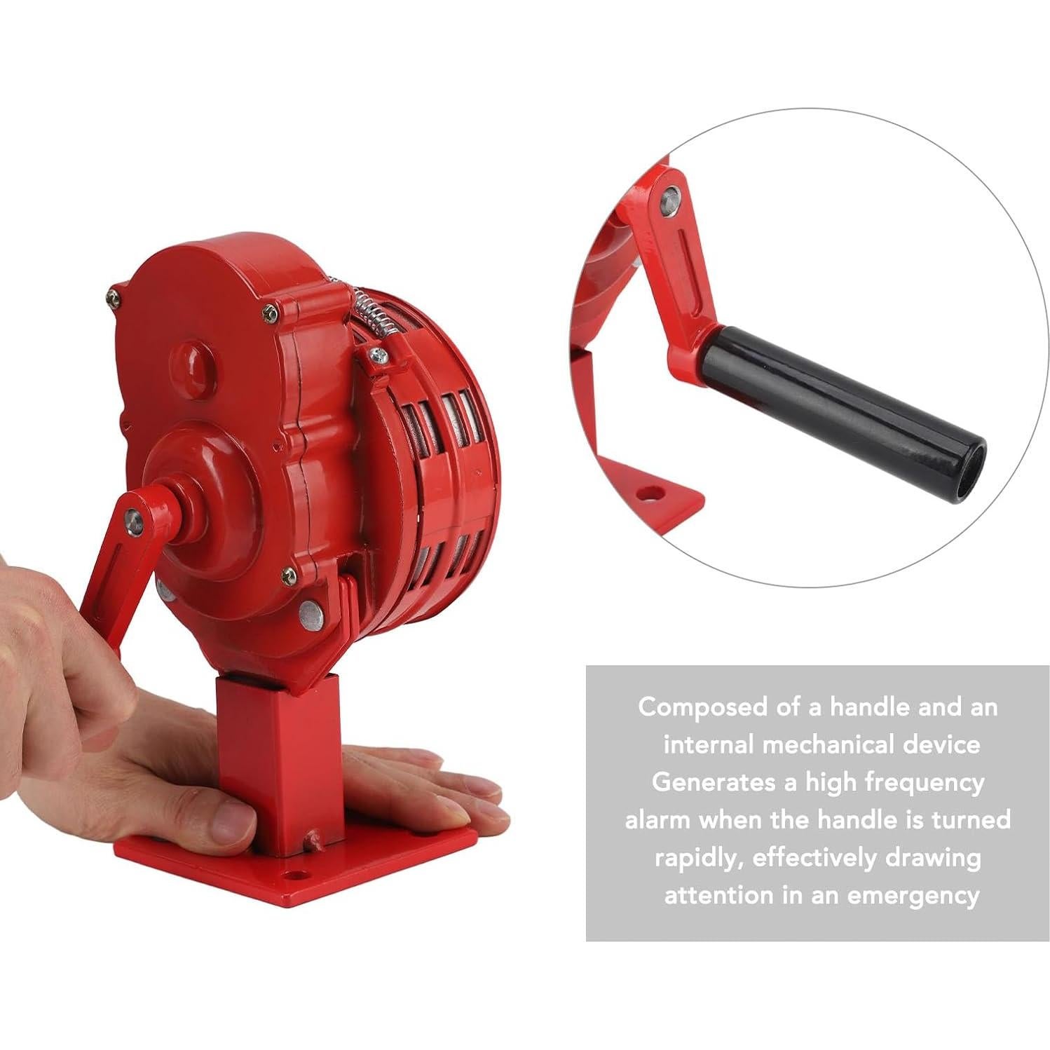 Sirena de Manivela Genérica 110dB Alarma Compacta de Emergencia