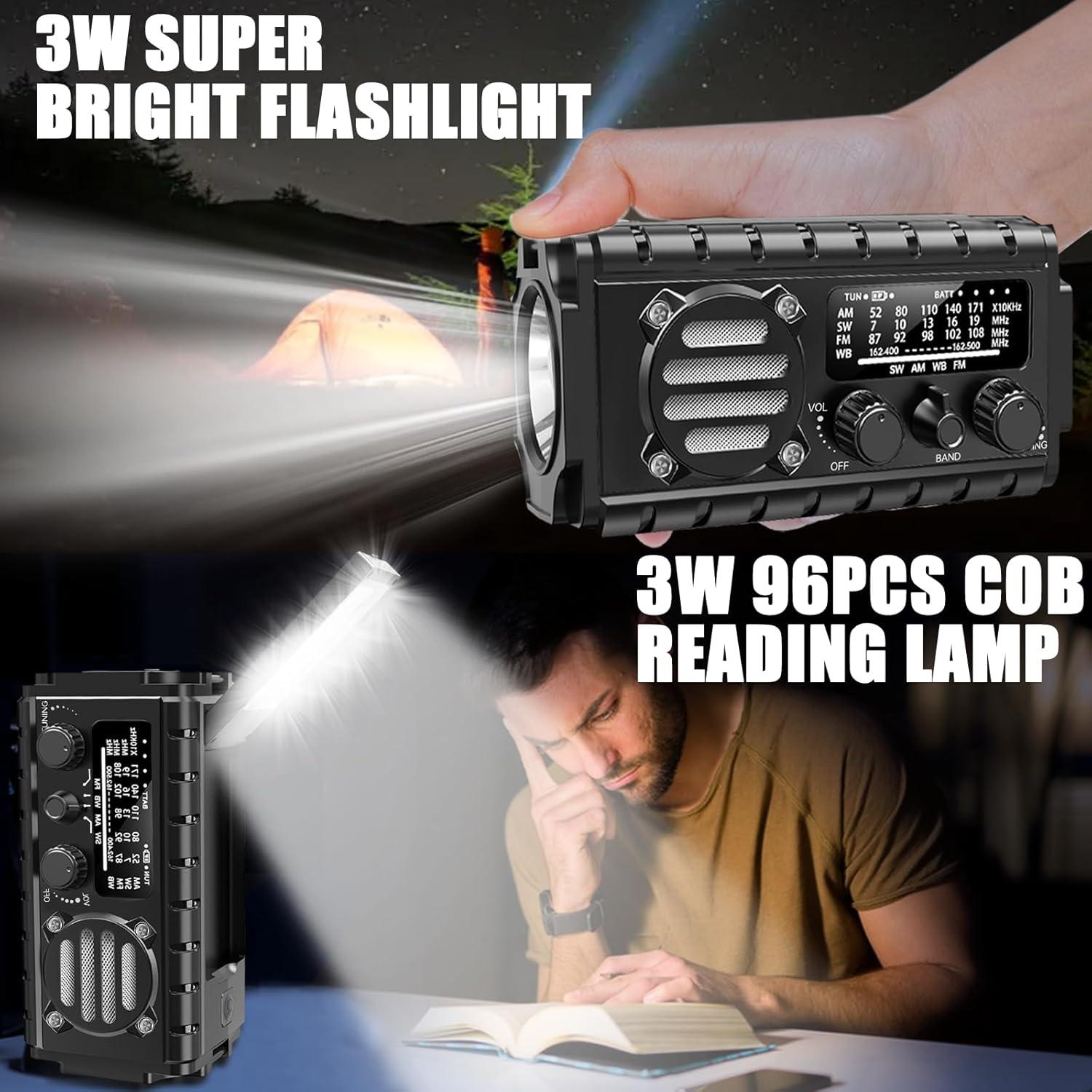 Radio Meteorológica Aivica 20000mAh con Cargador Solar y Linterna