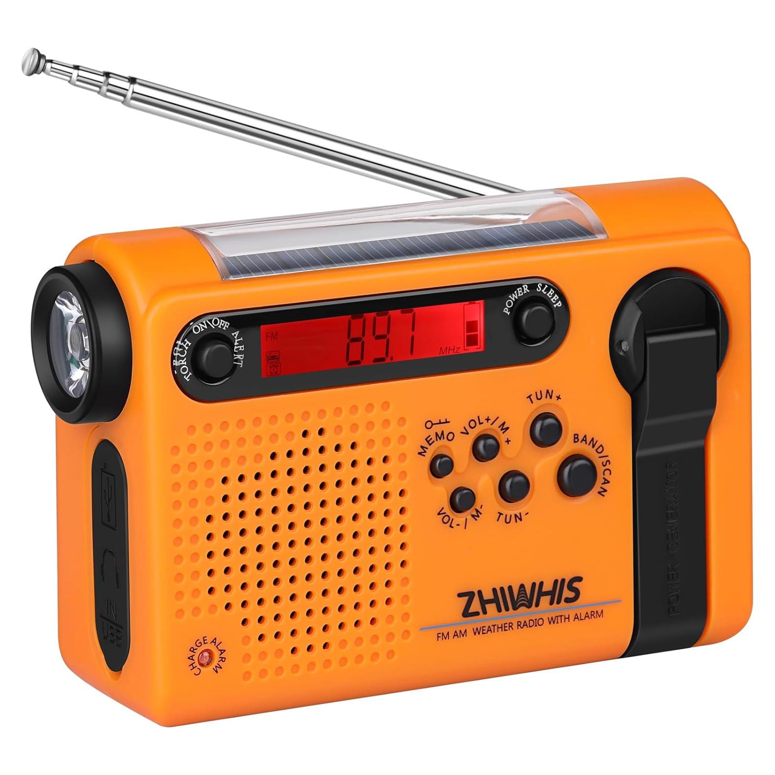 Radio de Emergencia ZHIWHIS ZWS-900 AM/FM Solar 2000mAh