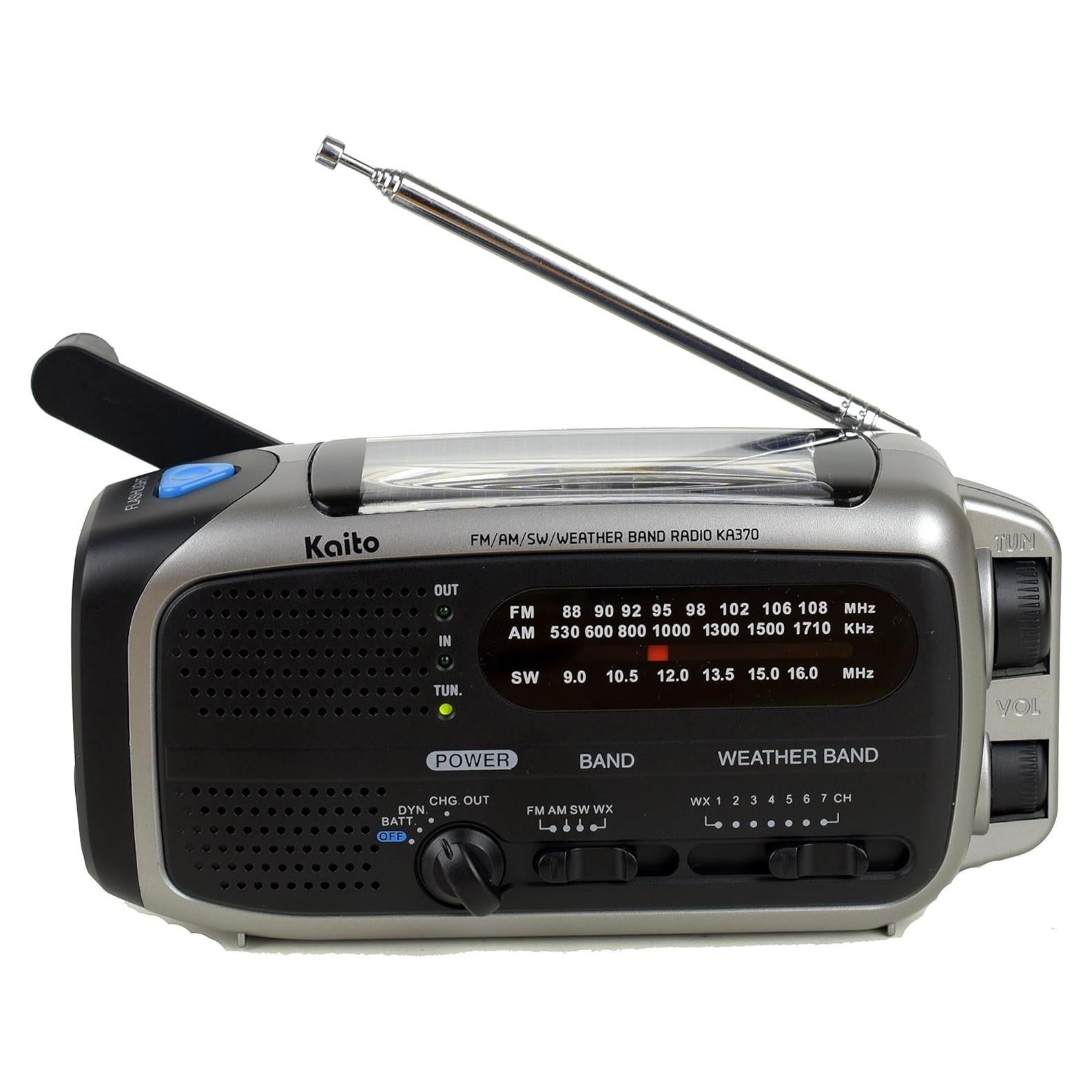 Radio Meteorológica Kaito KA370 NOAA AM/FM Solar Crank