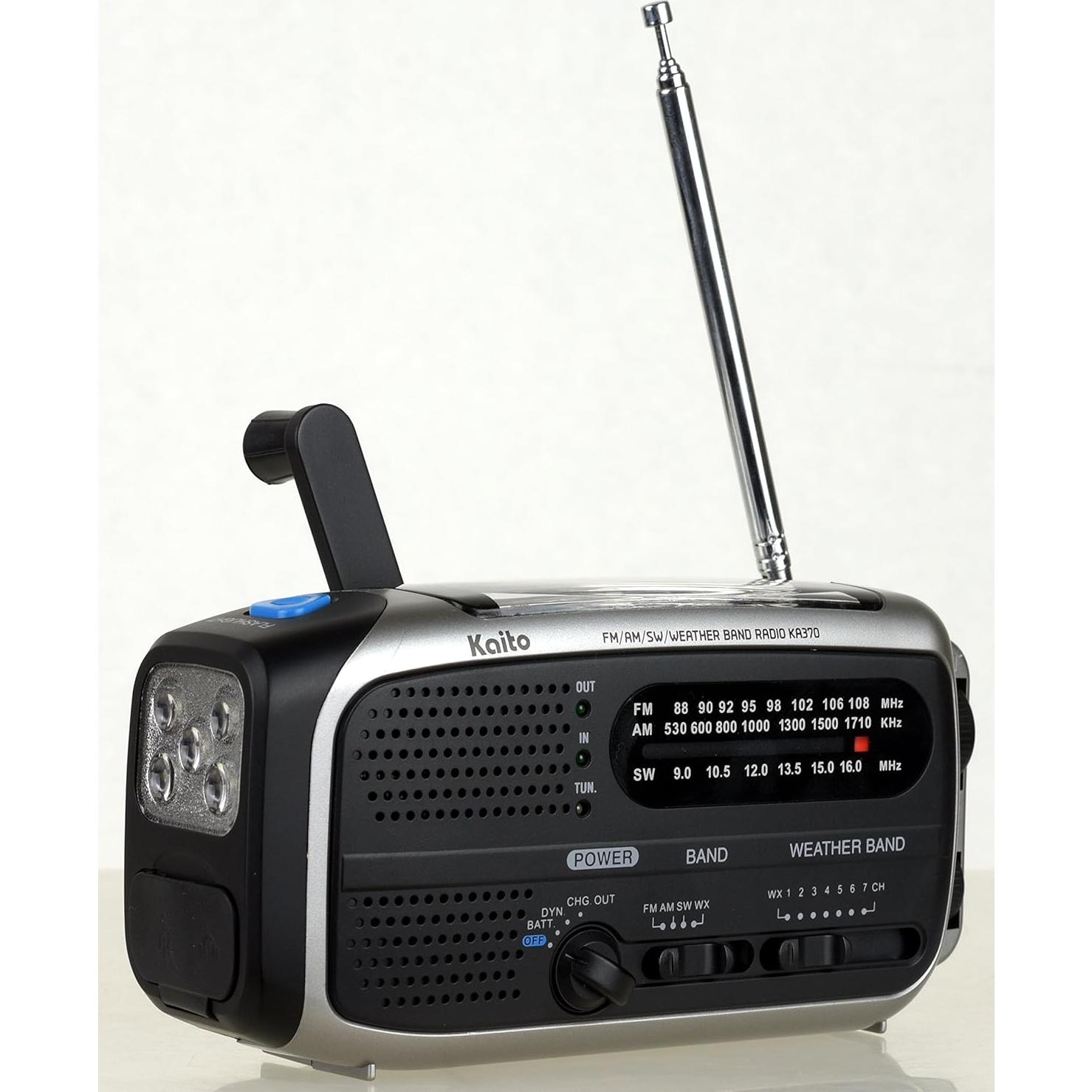 Radio Meteorológica Kaito KA370 NOAA AM/FM Solar Crank