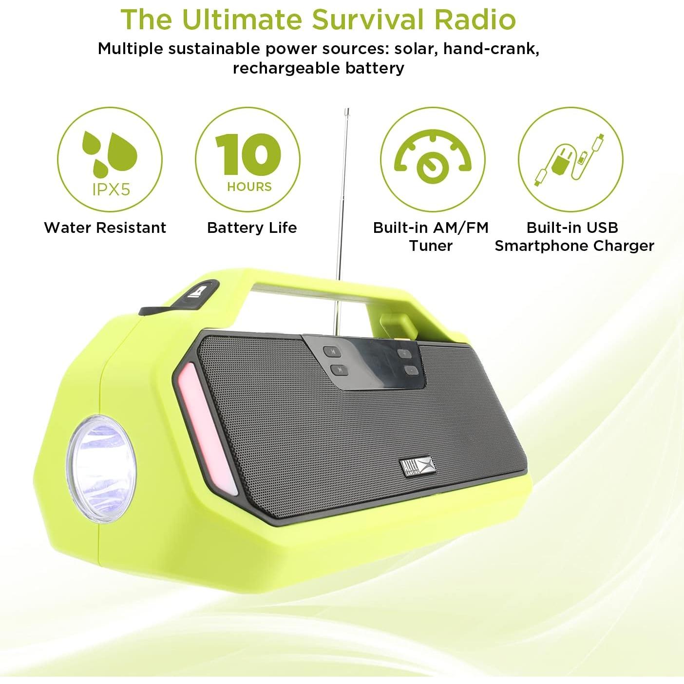 Radio de Emergencia Altec Lansing StormChaser con Bluetooth y Linterna