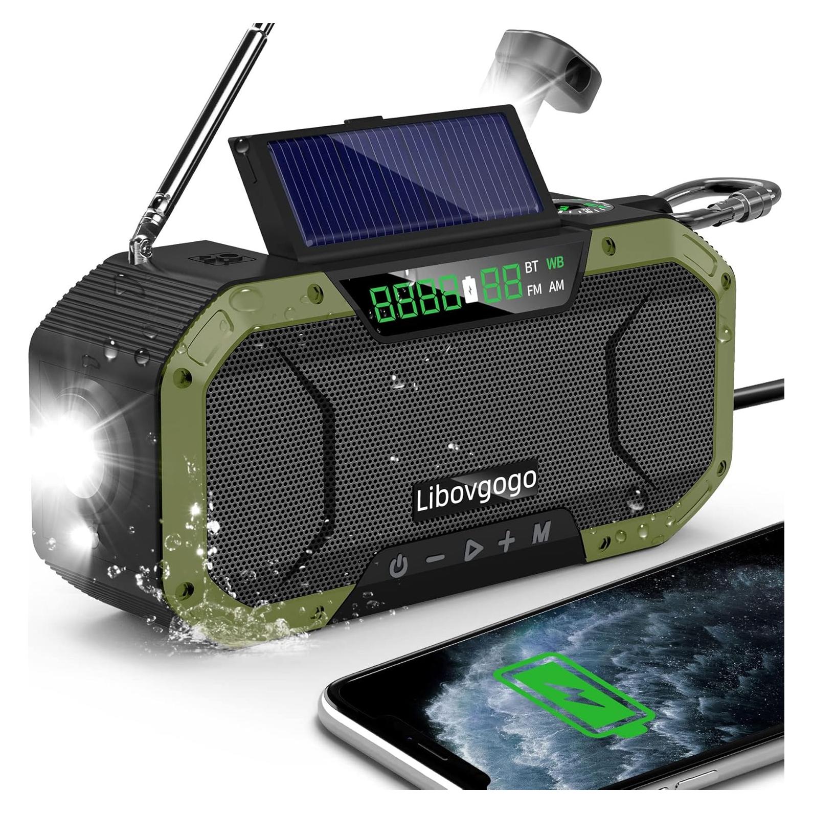 Radio de Emergencia KAINO Bluetooth 5000mAh IPX5 Verde