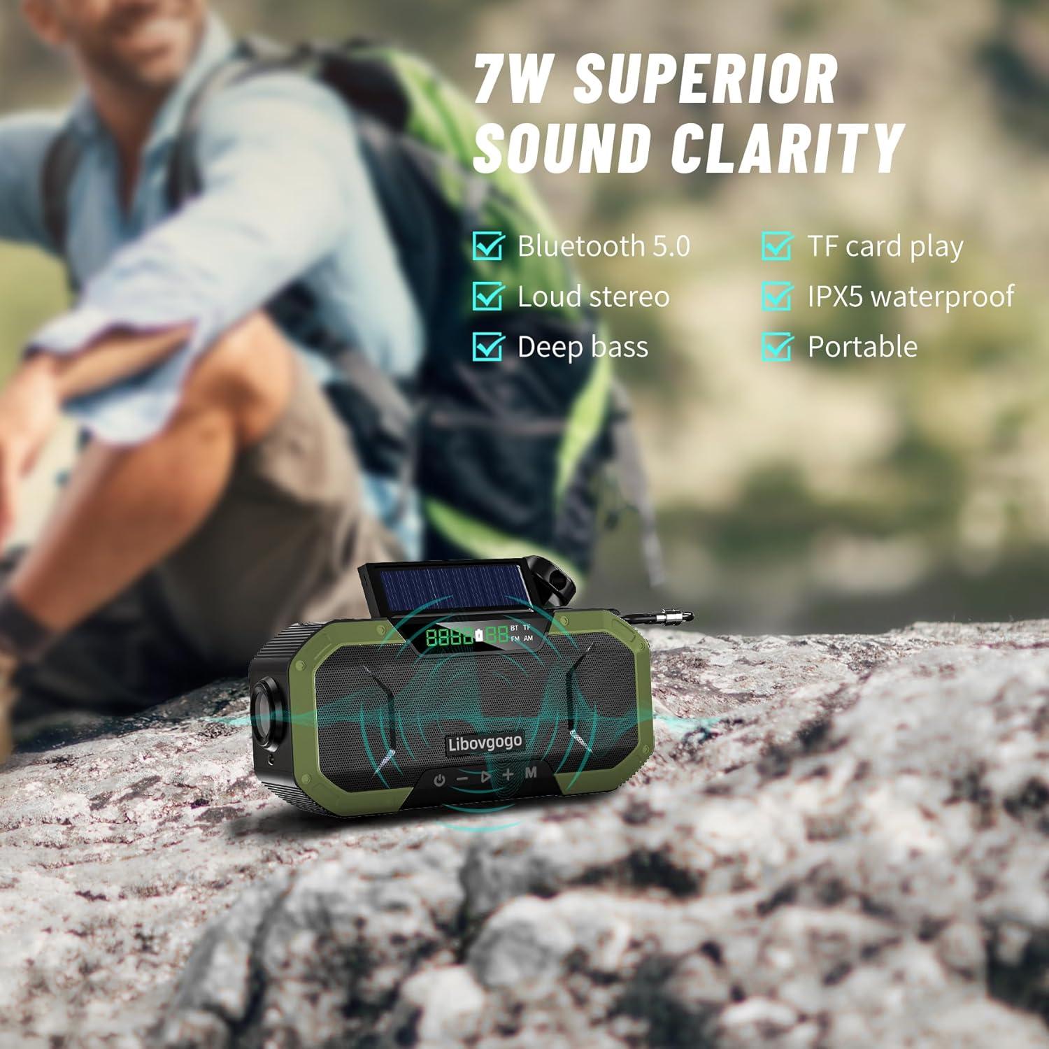 Radio de Emergencia KAINO Bluetooth 5000mAh IPX5 Verde