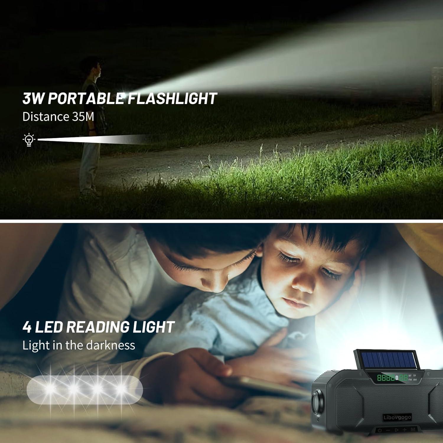 Radio de Emergencia KAINO Bluetooth 5000mAh IPX5 Verde