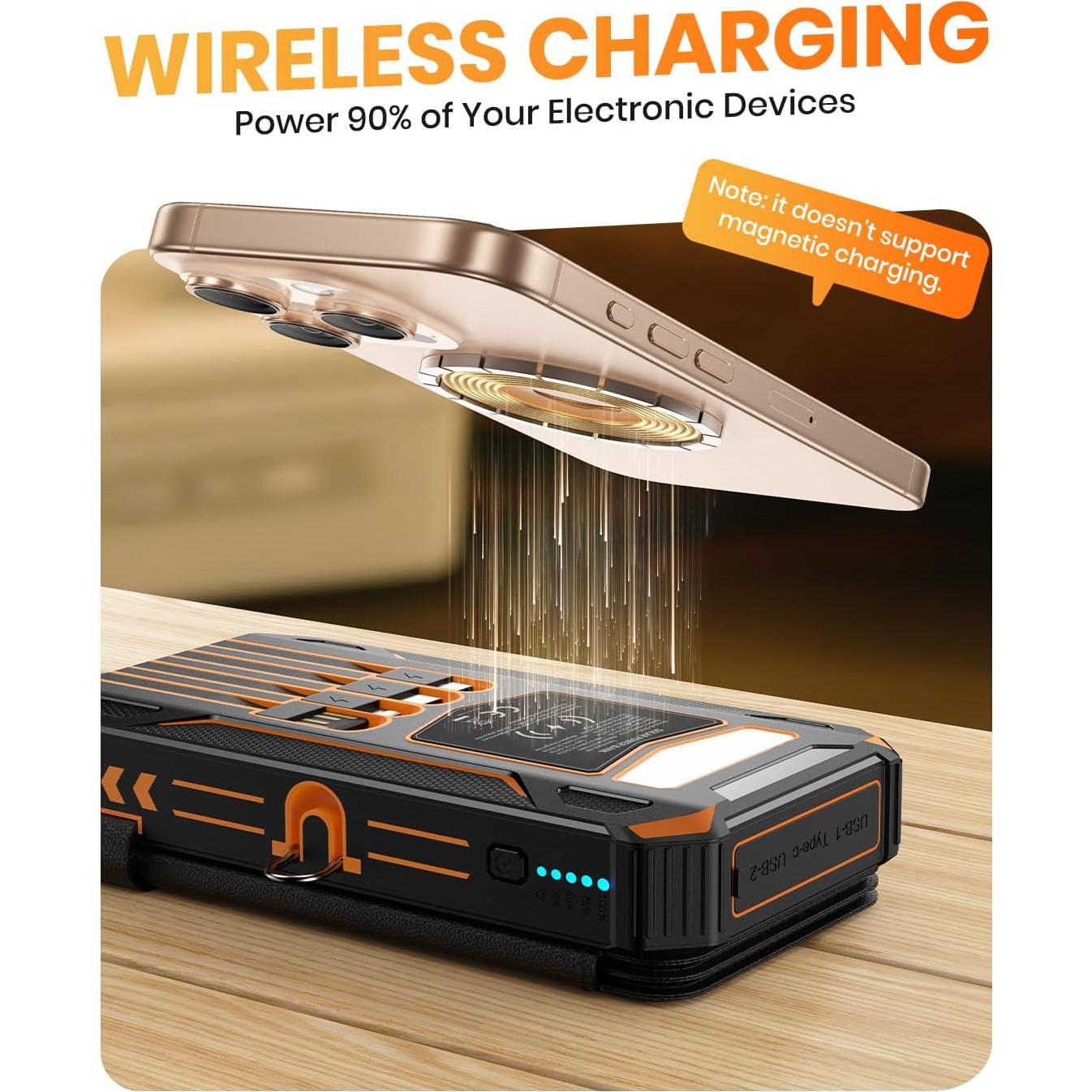 Cargador Solar Power Bank SOARAISE 48000mAh Inalámbrico