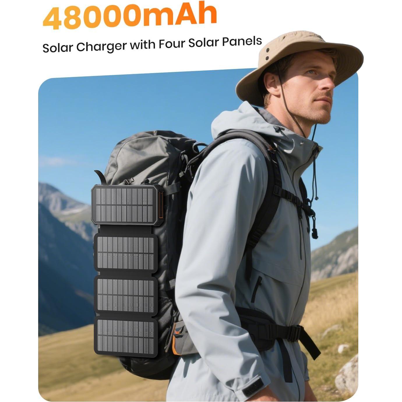 Cargador Solar Power Bank SOARAISE 48000mAh Inalámbrico