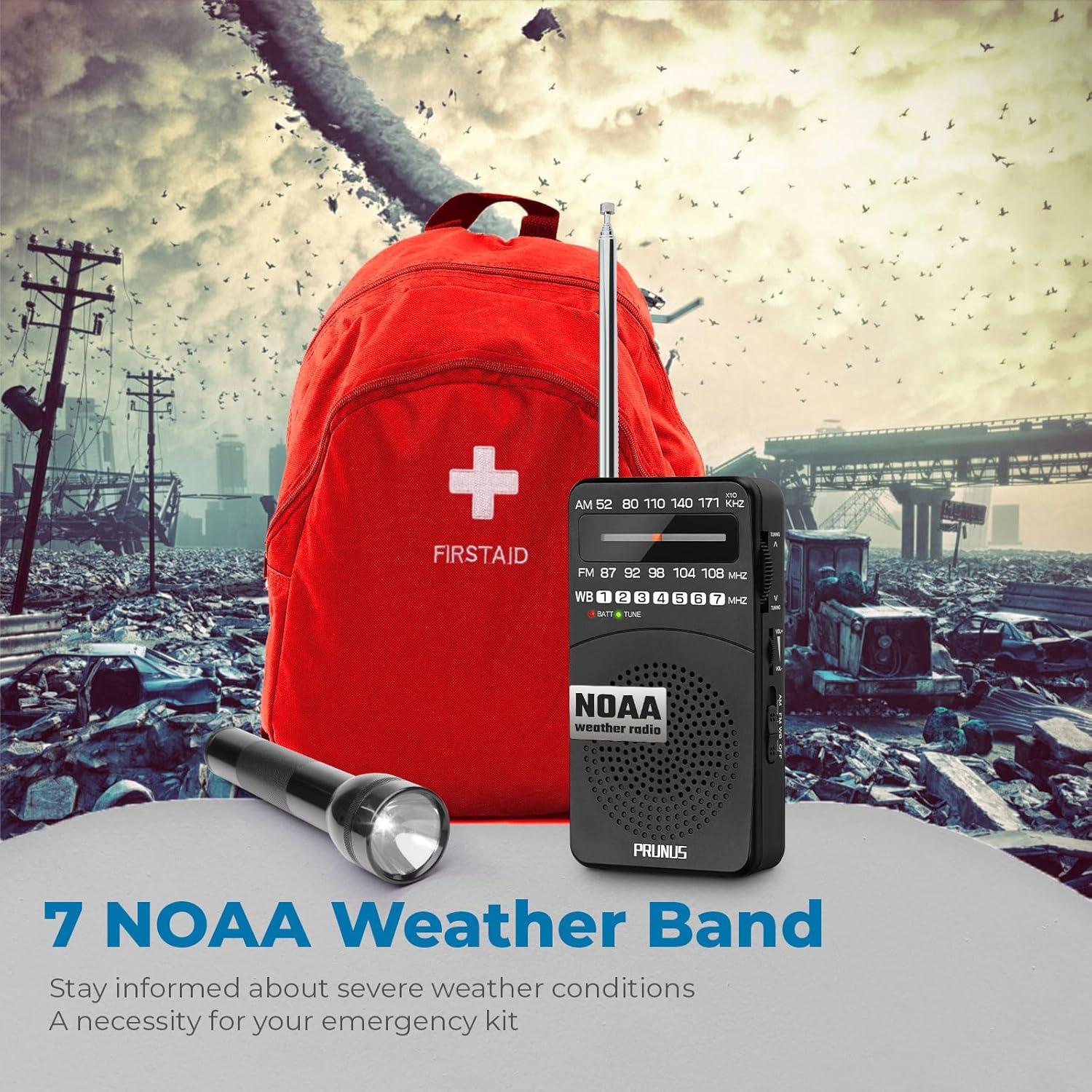 Radio Meteorológica PRUNUS WM-1 AM FM Portátil para Emergencias