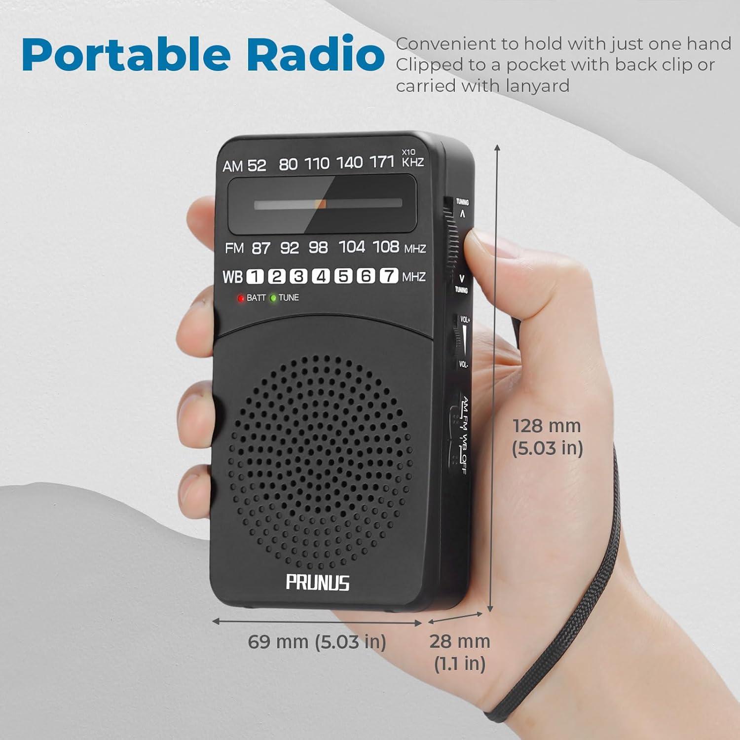 Radio Meteorológica PRUNUS WM-1 AM FM Portátil para Emergencias
