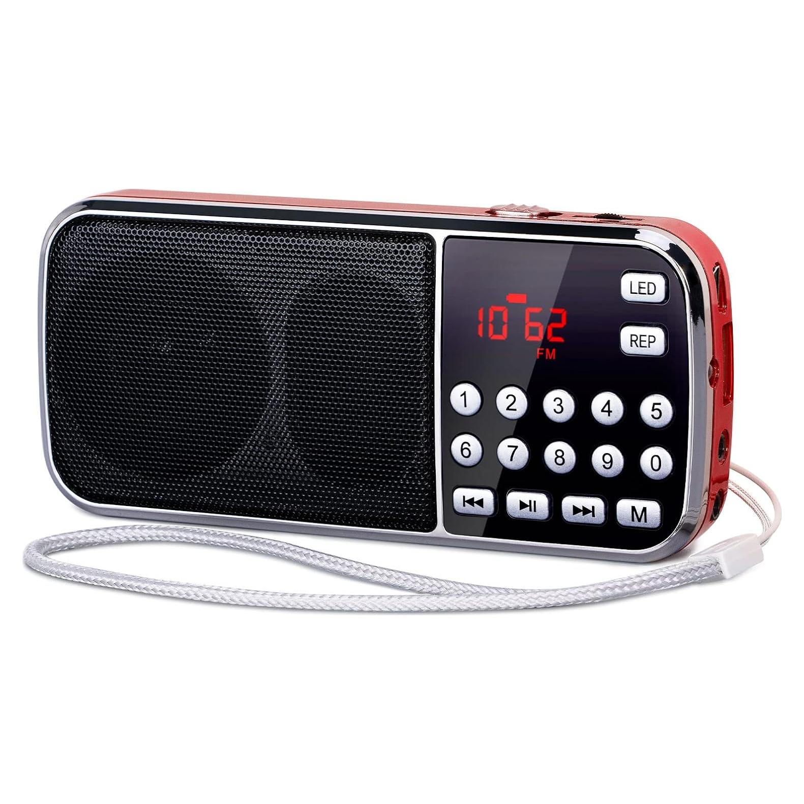 Radio Portátil Bluetooth PRUNUS J-189 AM FM con Linterna LED