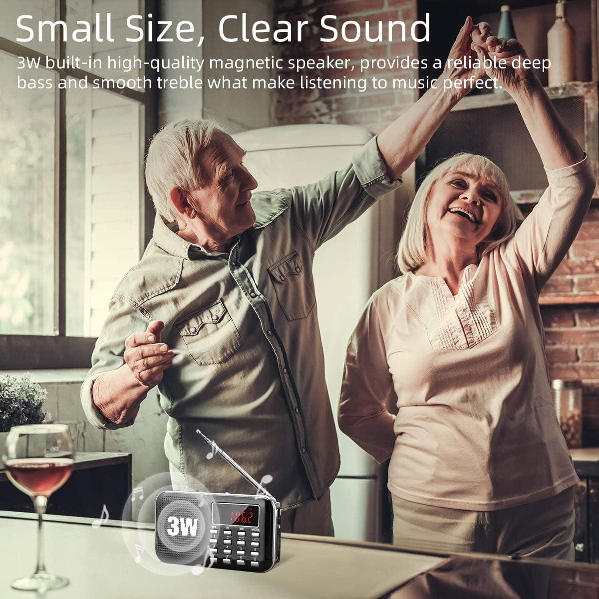 Radio Portátil AM FM PRUNUS J-908 con MP3 y Linterna LED