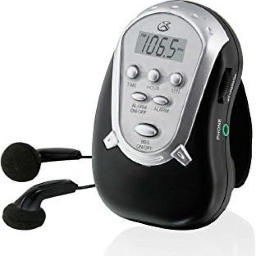 Radio de brazo GPX R300S AM/FM con auriculares - Negro