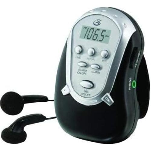 Radio de brazo GPX R300S AM/FM con auriculares - Negro